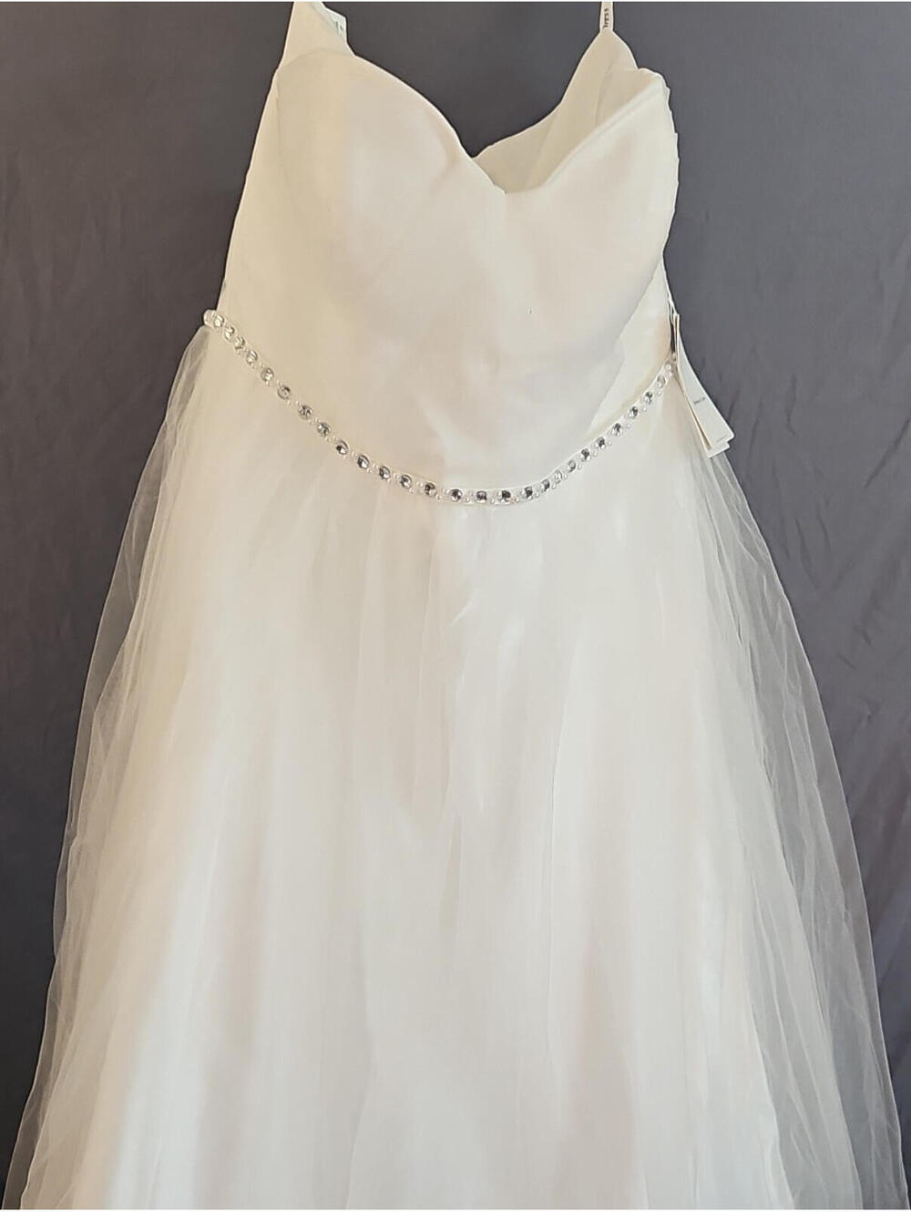 White Sweetheart Ball Gown Wedding Dress Beading Tulle Corset 18W Sleeveless
